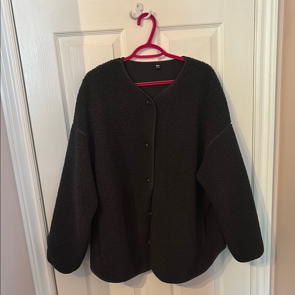 Grey Fleece Uniqlo Sweater XXL
